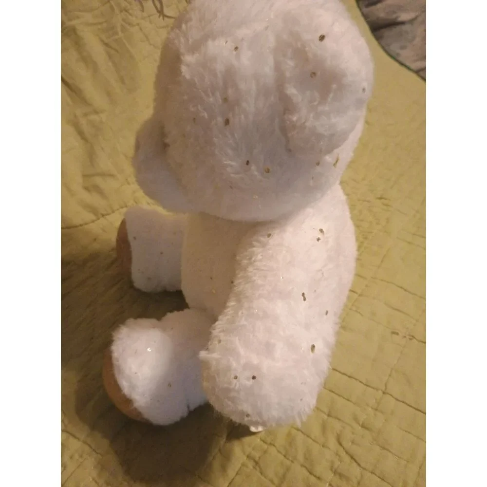 Build A Bear BAB Bear Hugs White‎ Plush Stuffed Animal Toy 2022 Gold Glitter